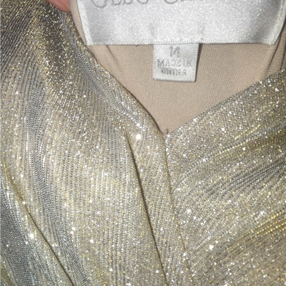 Oleg Cassini A-line Tank Gown Champagne - Picture 4 of 4